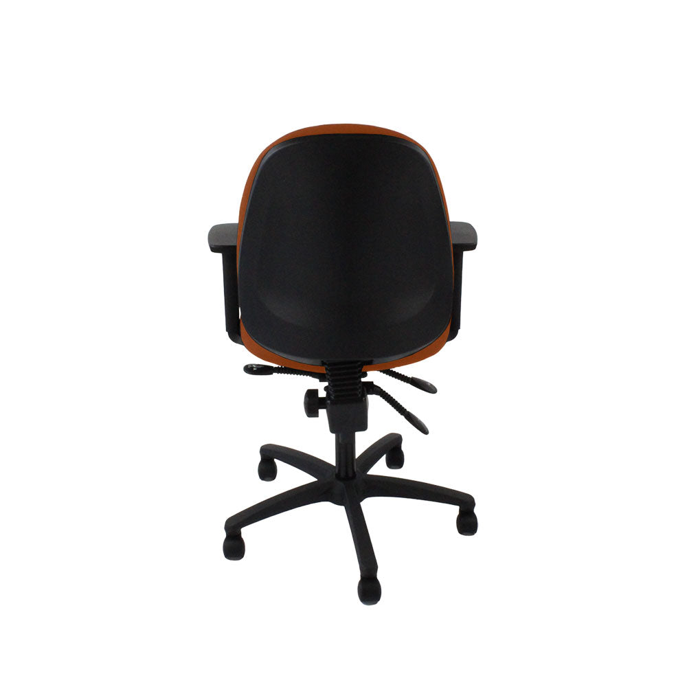 Saxen: Scoop High Operator Chair in Tan Leather - Refurbished