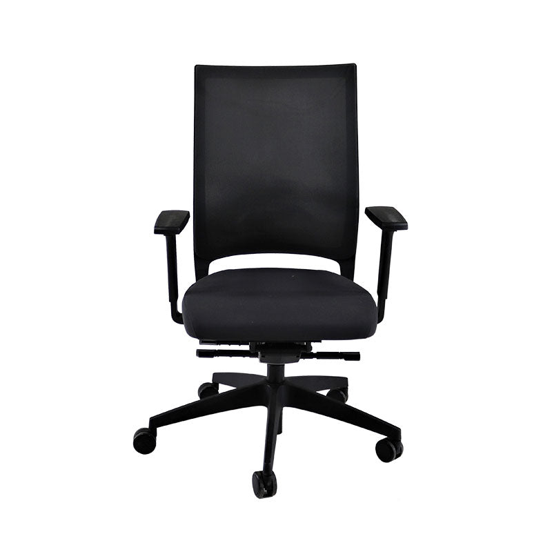 <tc>Sedus</tc>: <tc>Quarterback</tc> Sedia da ufficio con struttura nera in tessuto nero - Ricondizionata