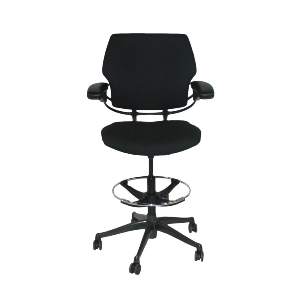 <tc>Humanscale</tc>: <tc>Freedom</tc> Sedia da disegnatore in tessuto nero - Ristrutturata