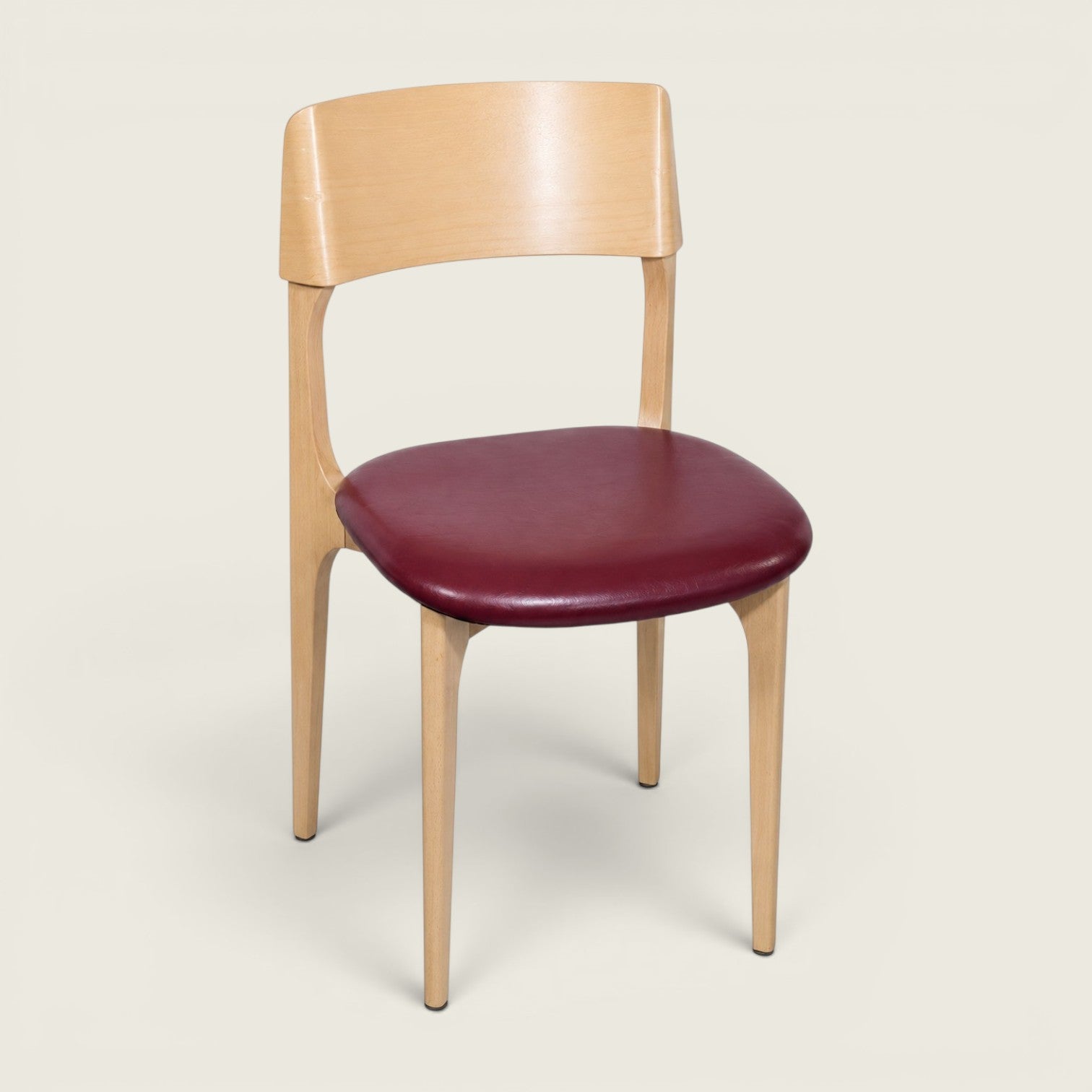 Allermuir: Timber Side Chair in Purple Vinyl - Refurbished