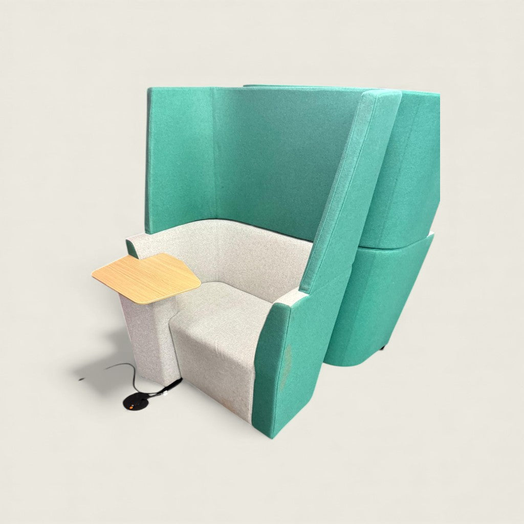 Allermuir: Green and Light Grey Haven Booth - Refurbished