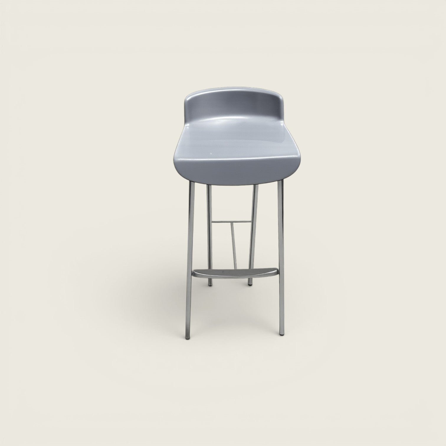 Amat-3: Stool in a Robust Chrome-plated Tubular Steel Frame - Refurbished