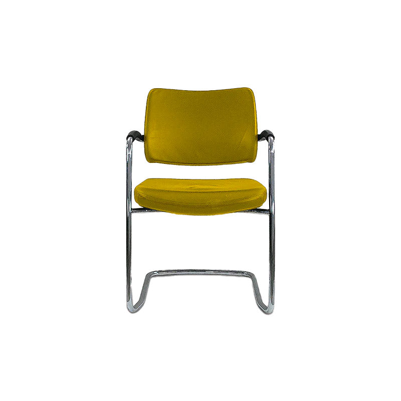 Boss Design: Pro Cantilever Meeting Chair in Yellow Fabric - Refurbished