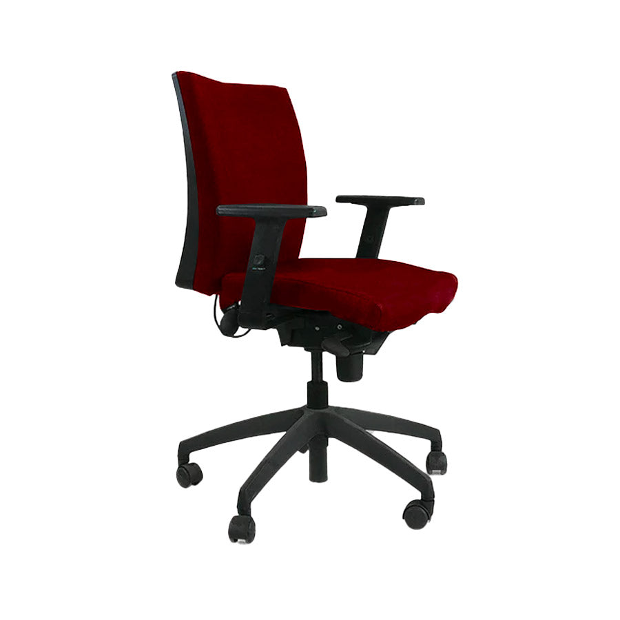 Connection: Team Task Chair in Burgundy Leather - Refurbished