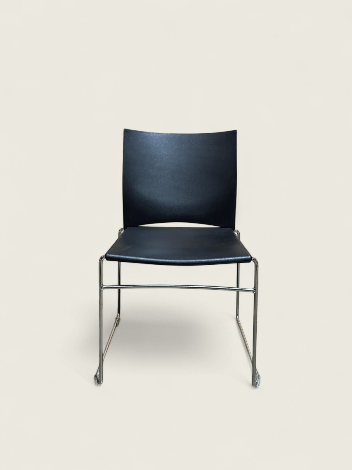 Connection: Black Visitors Side Chair - Refurbished