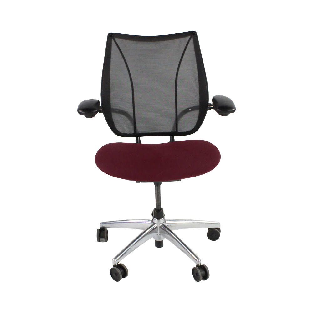 Humanscale: Liberty Task Chair in Burgundy Leather/Aluminium Frame - Refurbished