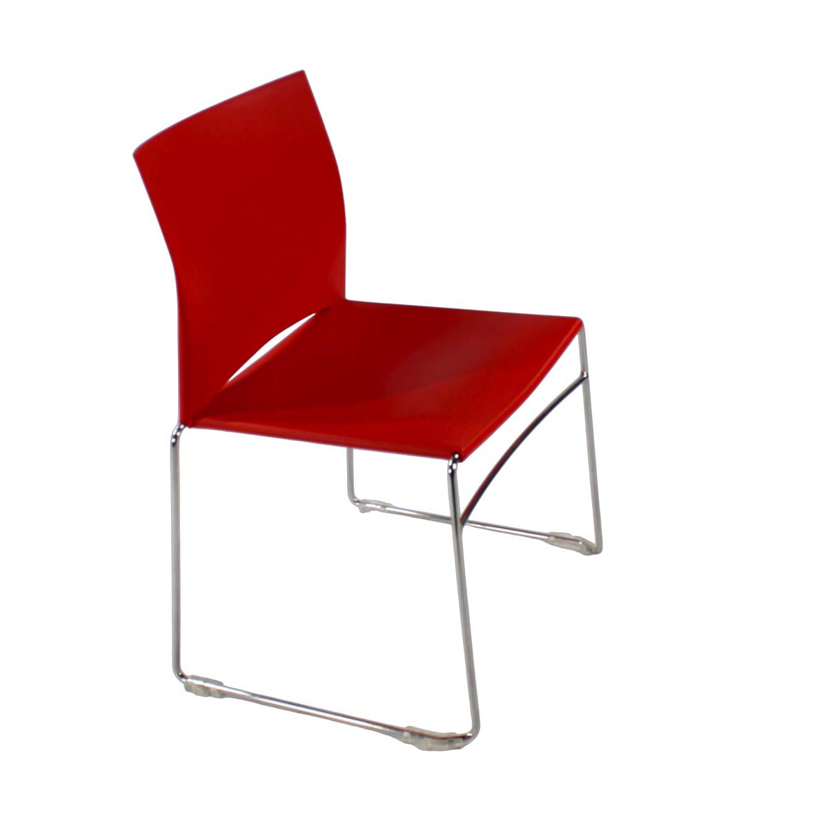 Herman Miller: sedia impilabile Pronta rossa - rinnovata
