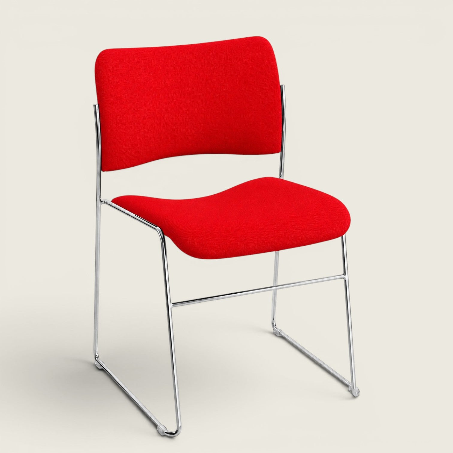 Howe: 40/4 Stacking Chair in Red Fabric - Refurbished