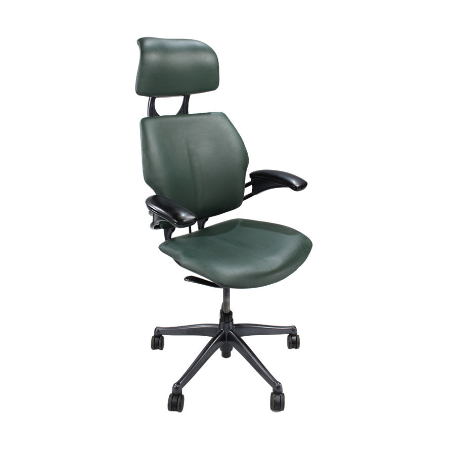 Humanscale: Freedom Headrest High Back Task Chair - Green Leather - Re