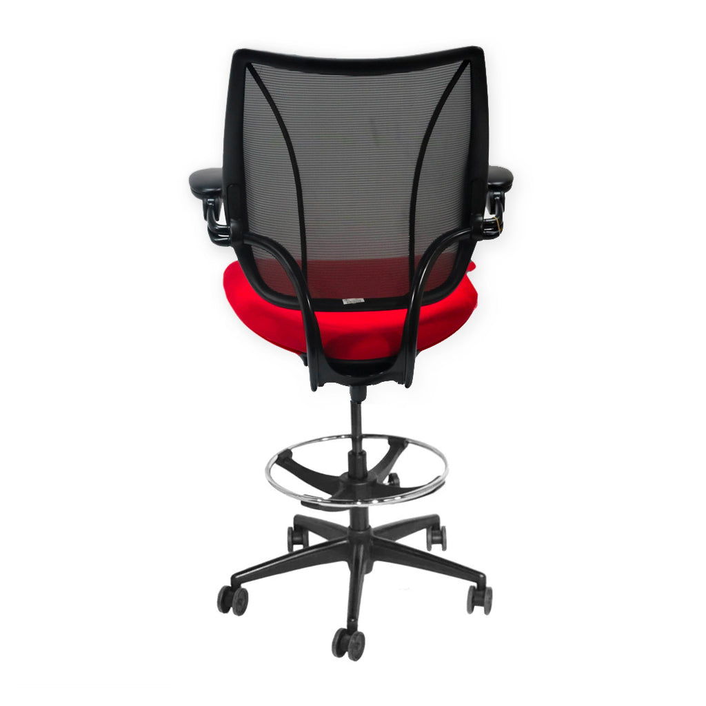 Humanscale: Sedia Liberty Draftsman in tessuto rosso - Ristrutturata