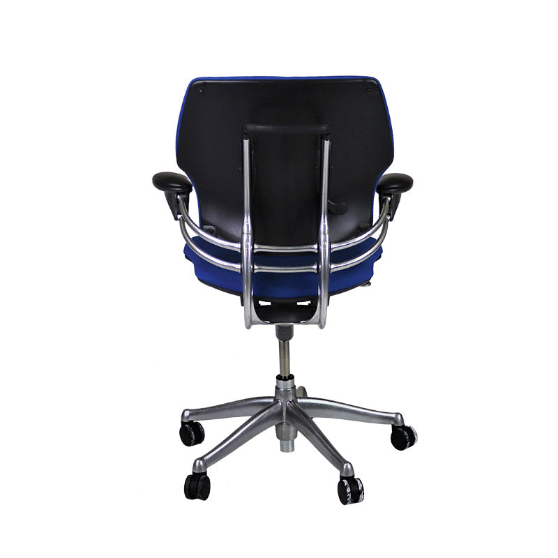 Humanscale: Freedom Task Chair with Aluminium Frame in Blue Fabric - Refurbished