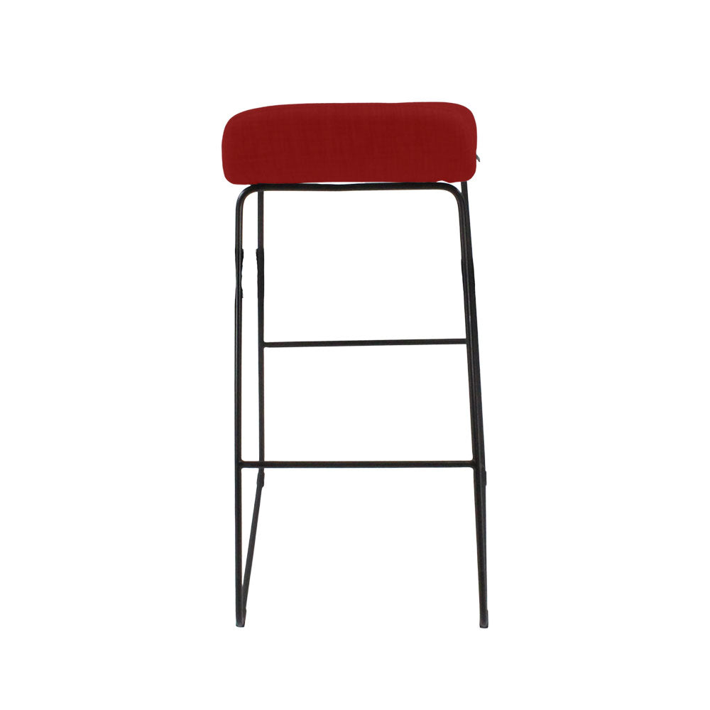 M.A.D: Lolli Bar Stool in Red Fabric - Refurbished