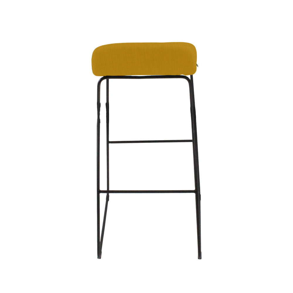 M.A.D: Lolli Bar Stool in Yellow Fabric - Refurbished