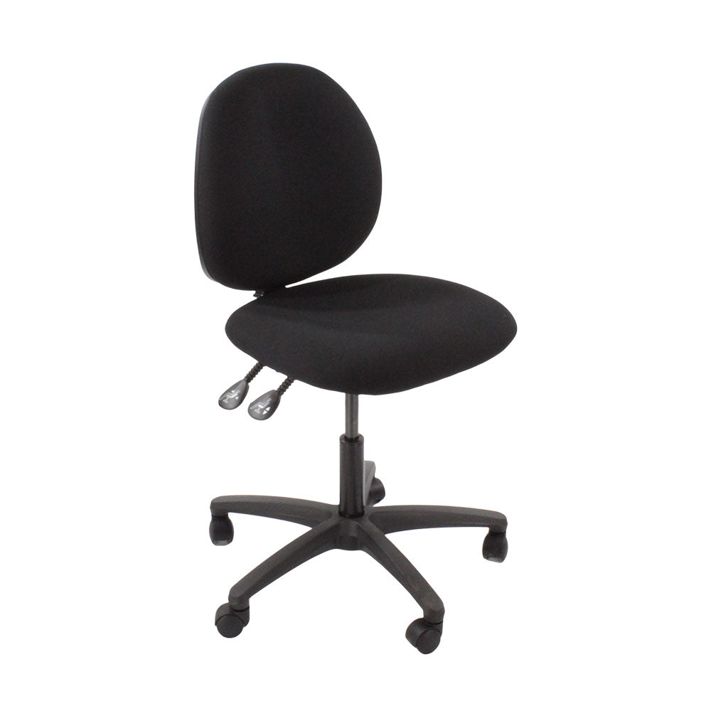 TOC: Scoop Operator Chair in Black Fabric Without Arms - Refurbished