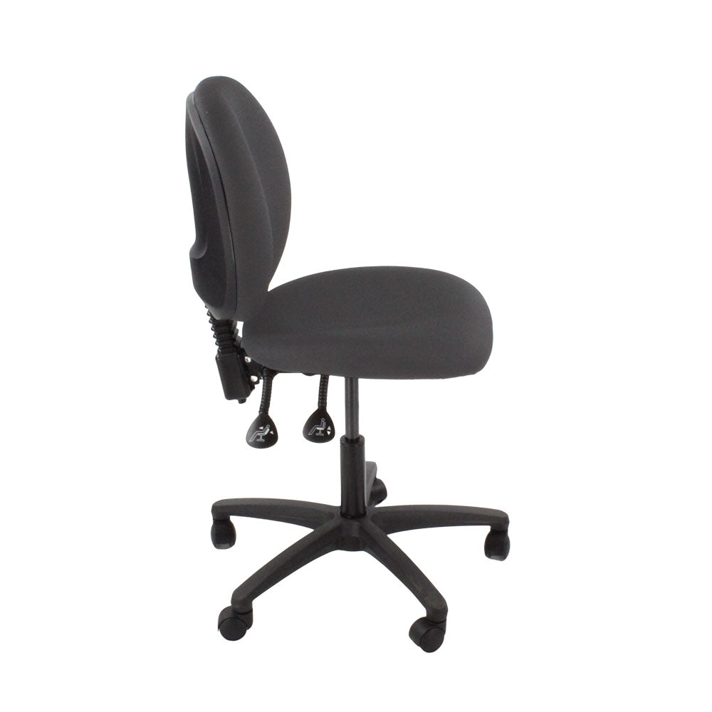 TOC: Scoop Operator Chair in Grey Fabric Without Arms - Refurbished