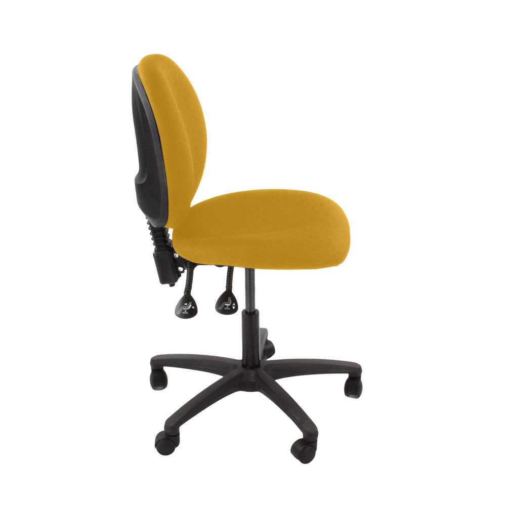 TOC: Scoop Operator Chair in Yellow Fabric Without Arms - Refurbished