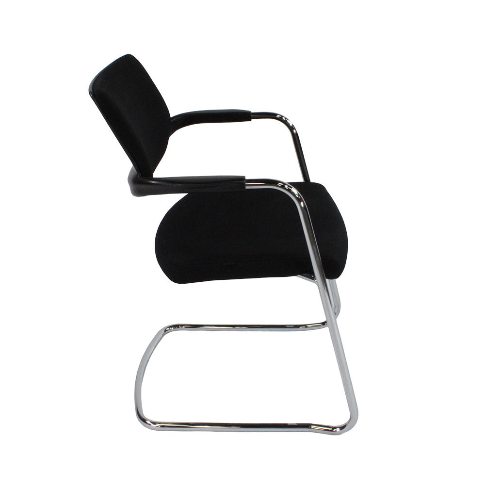 Interstuhl: 570N Cantilever Chair in Black Fabric - Refurbished