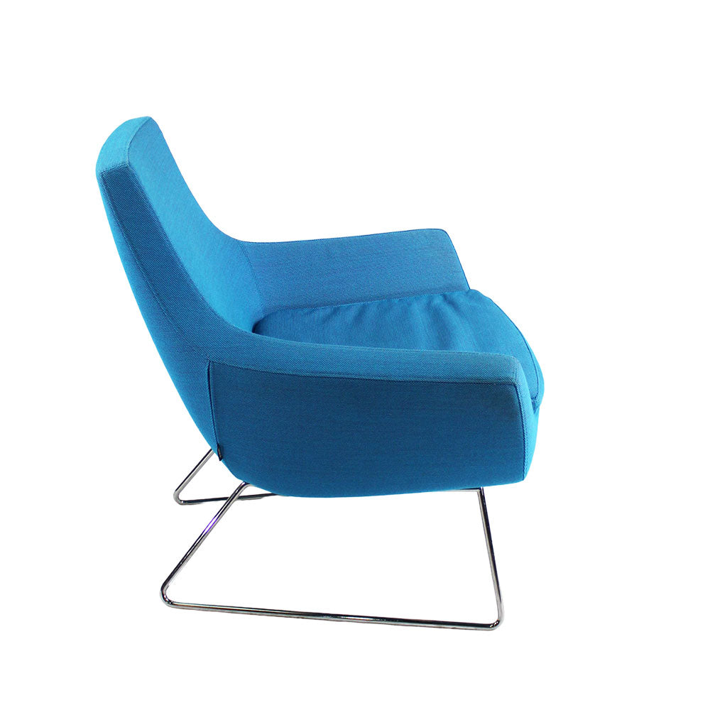 Swedese: Happy Easy Chair in Blue Fabric - Refurbished