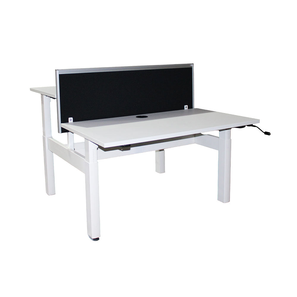 Elite: Progress Back to Back Manual Height Adjustable Desk with Black Screen - Refurbished