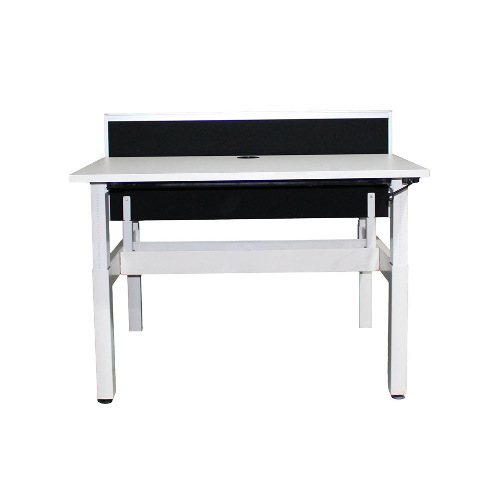 Elite: Progress Back to Back Manual Height Adjustable Desk with Black Screen - Refurbished