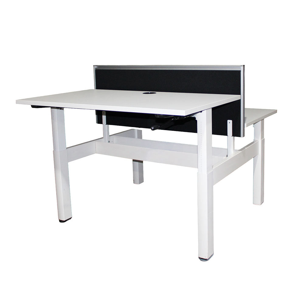 Elite: Progress Back to Back Manual Height Adjustable Desk with Black Screen - Refurbished