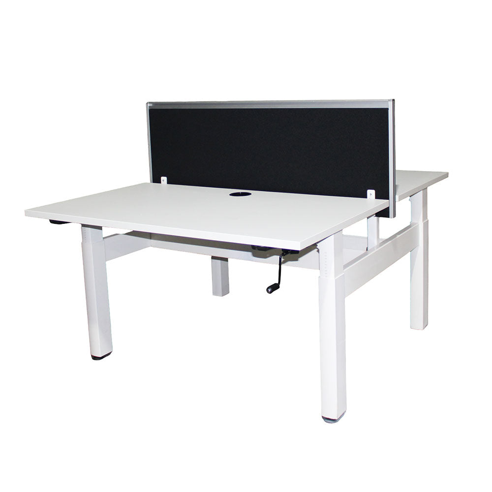 Elite: Progress Back to Back Manual Height Adjustable Desk with Black Screen - Refurbished