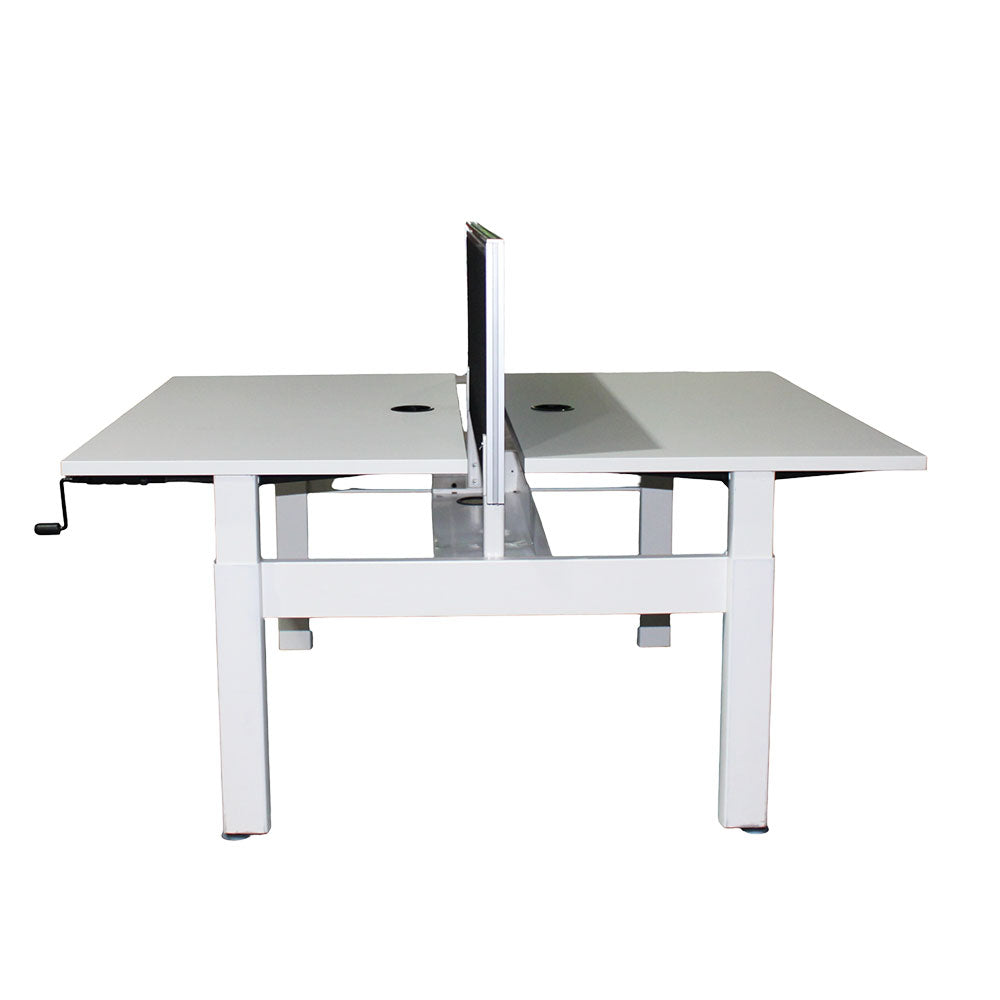 Elite: Progress Back to Back Manual Height Adjustable Desk with Black Screen - Refurbished