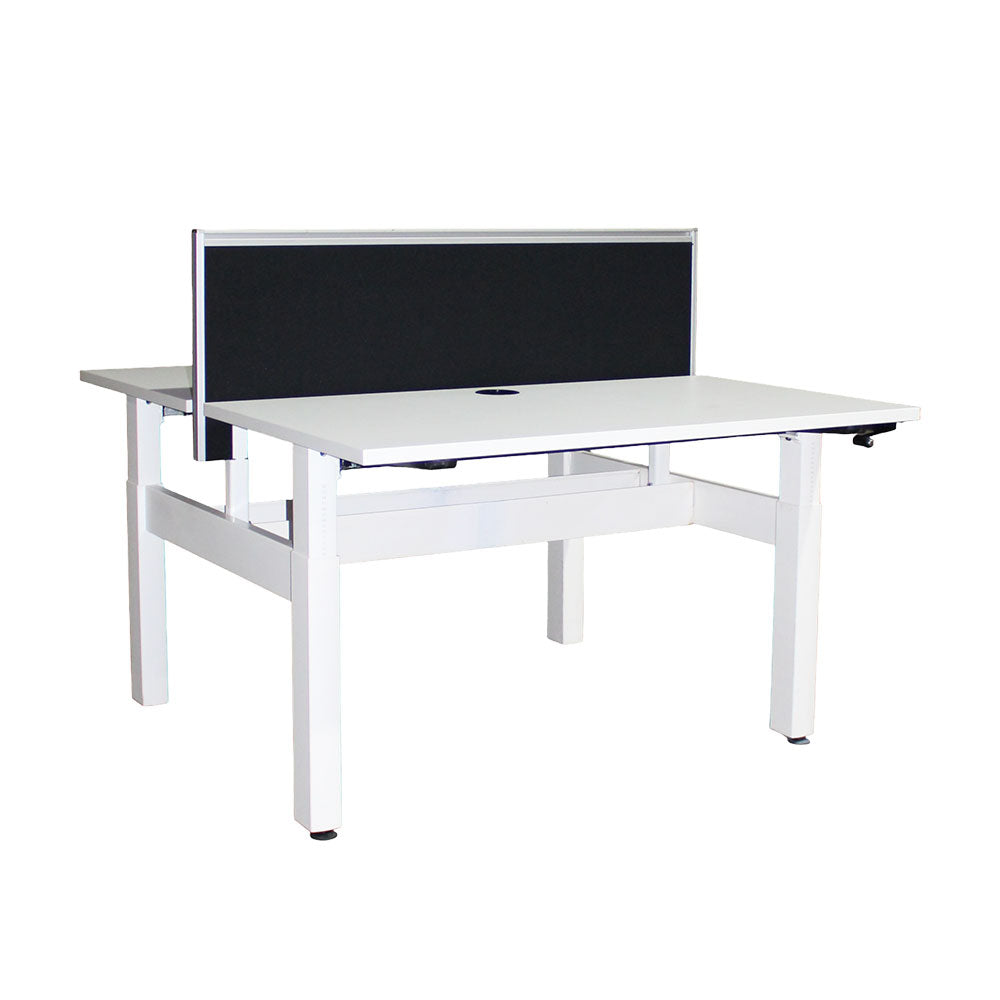 Elite: Progress Back to Back Manual Height Adjustable Desk with Black Screen - Refurbished