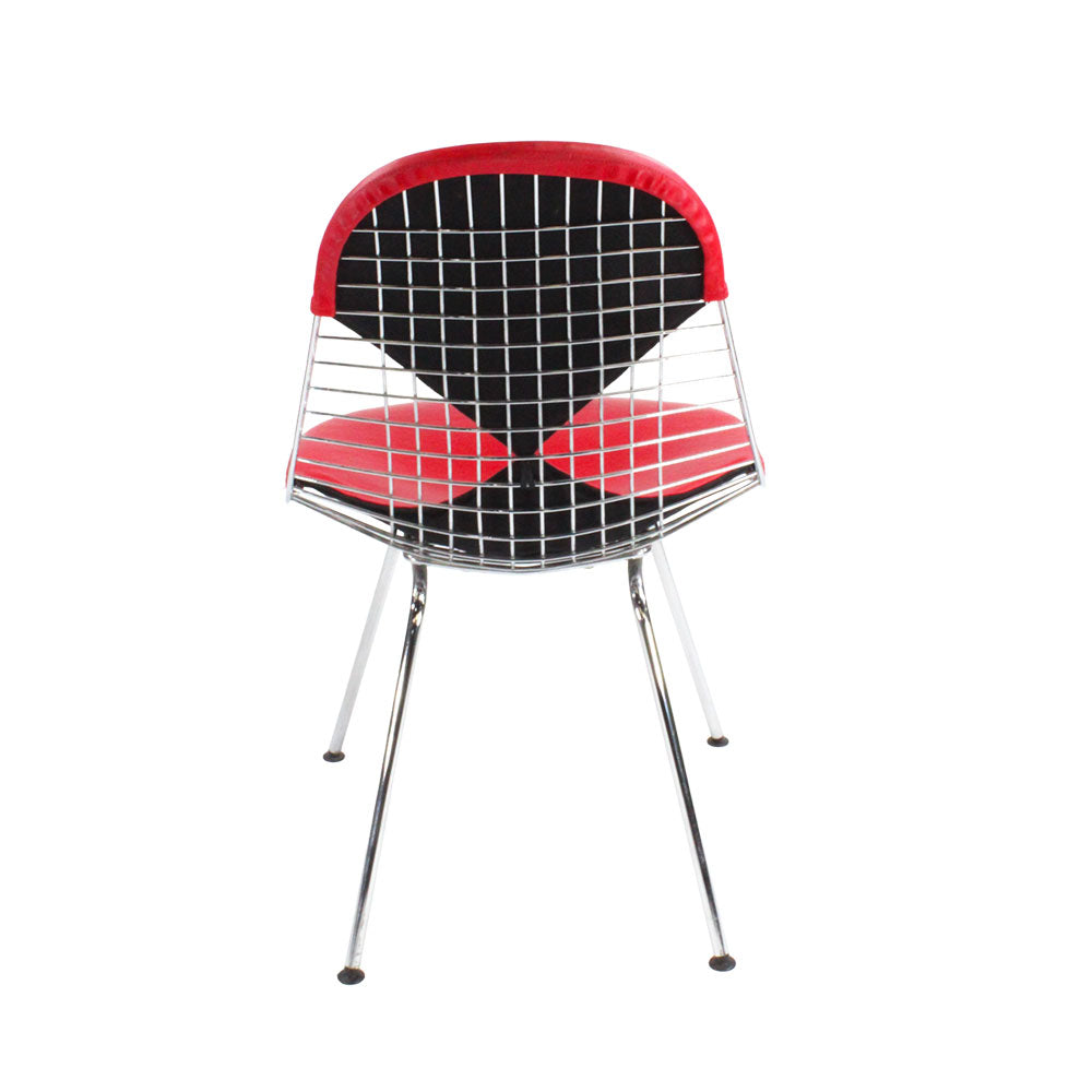 Vitra: Eames Wire Chair in Pelle Rossa - Ristrutturata