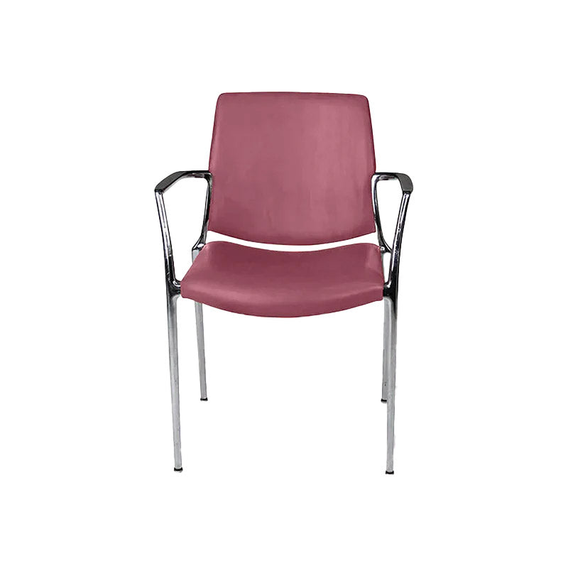 Kusch & Co: Sedia Capa 4200 in Pelle Bordeaux - Ristrutturata