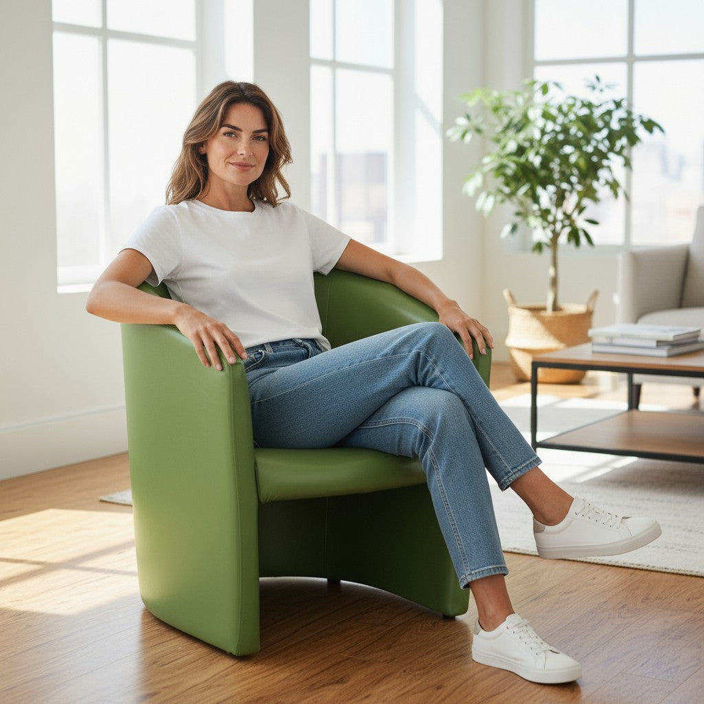 Minotti: Green Tub Lounge chair - Refurbished