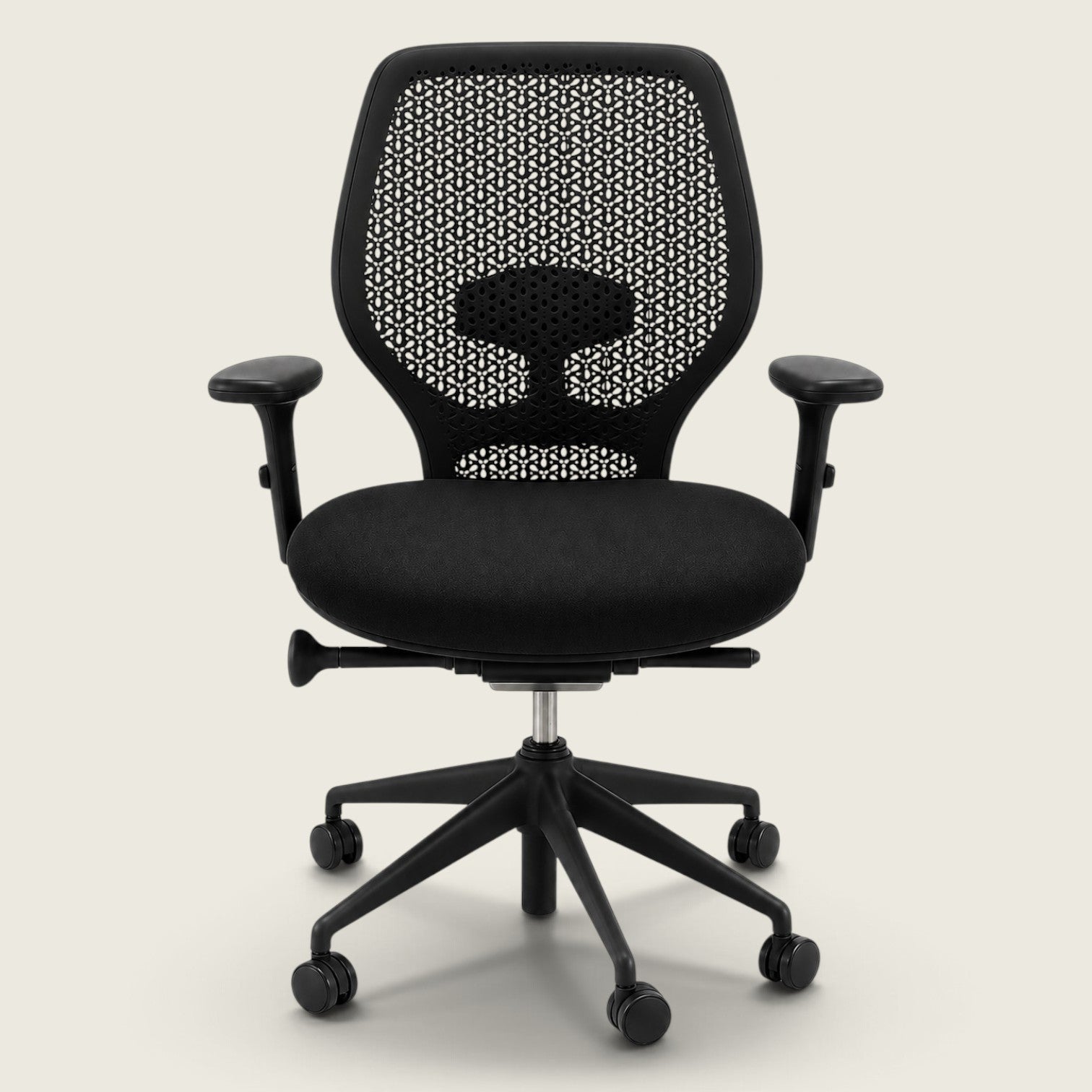 Orangebox: Ara - Task Chair - Black Elastomer Back and Black Fabric Seat  - Refurbished