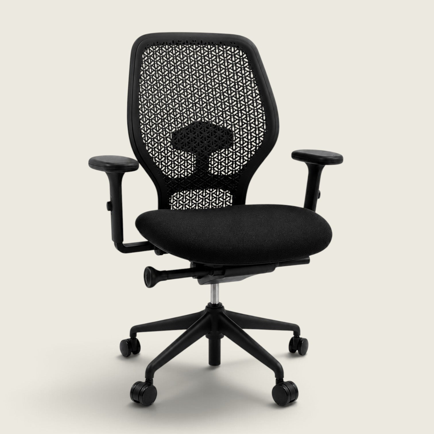 Orangebox: Ara - Task Chair - Black Elastomer Back and Black Fabric Seat  - Refurbished