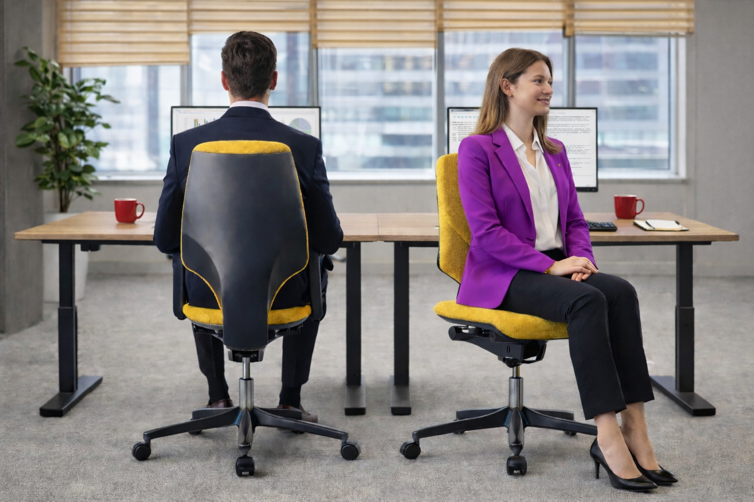 <tc>Giroflex</tc>: G64 in giallo senza braccioli - Ricondizionato