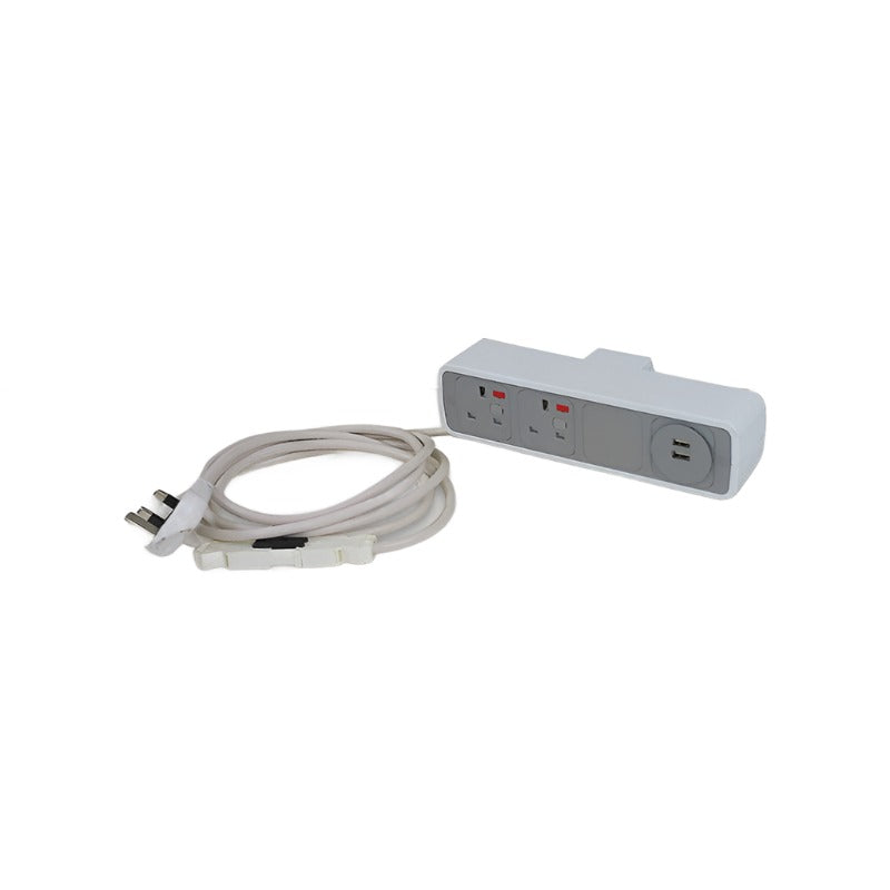 OE: Pulse Desk Power Module - 2x UK Fused Sockets & 2 TUF USB Charge Ports - Refurbished