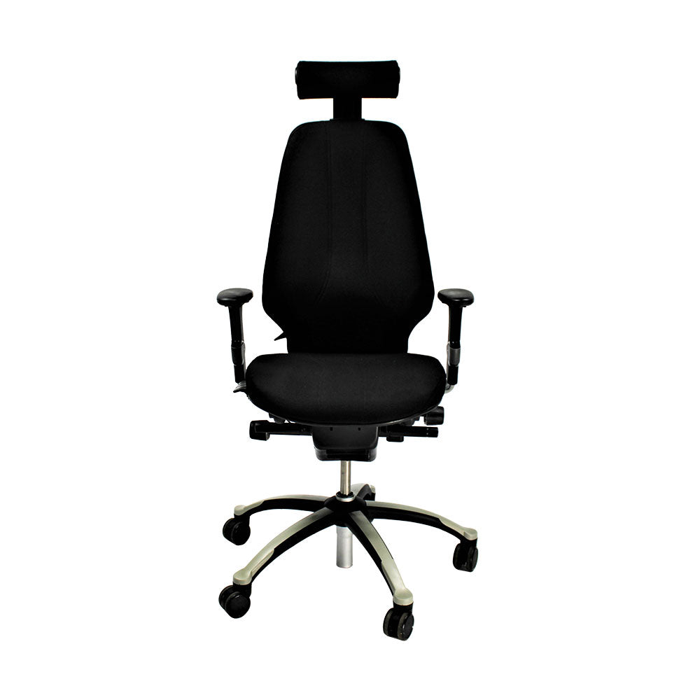 RH Logic: sedia da ufficio 400 con schienale alto e poggiatesta - Tessuto nero - Ristrutturata