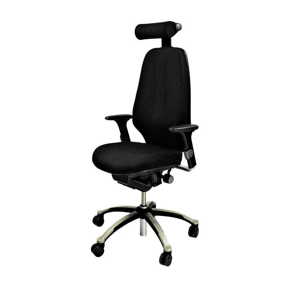 RH Logic: 400 High Back Office Chair with Headrest - Black Fabric - Refurbished