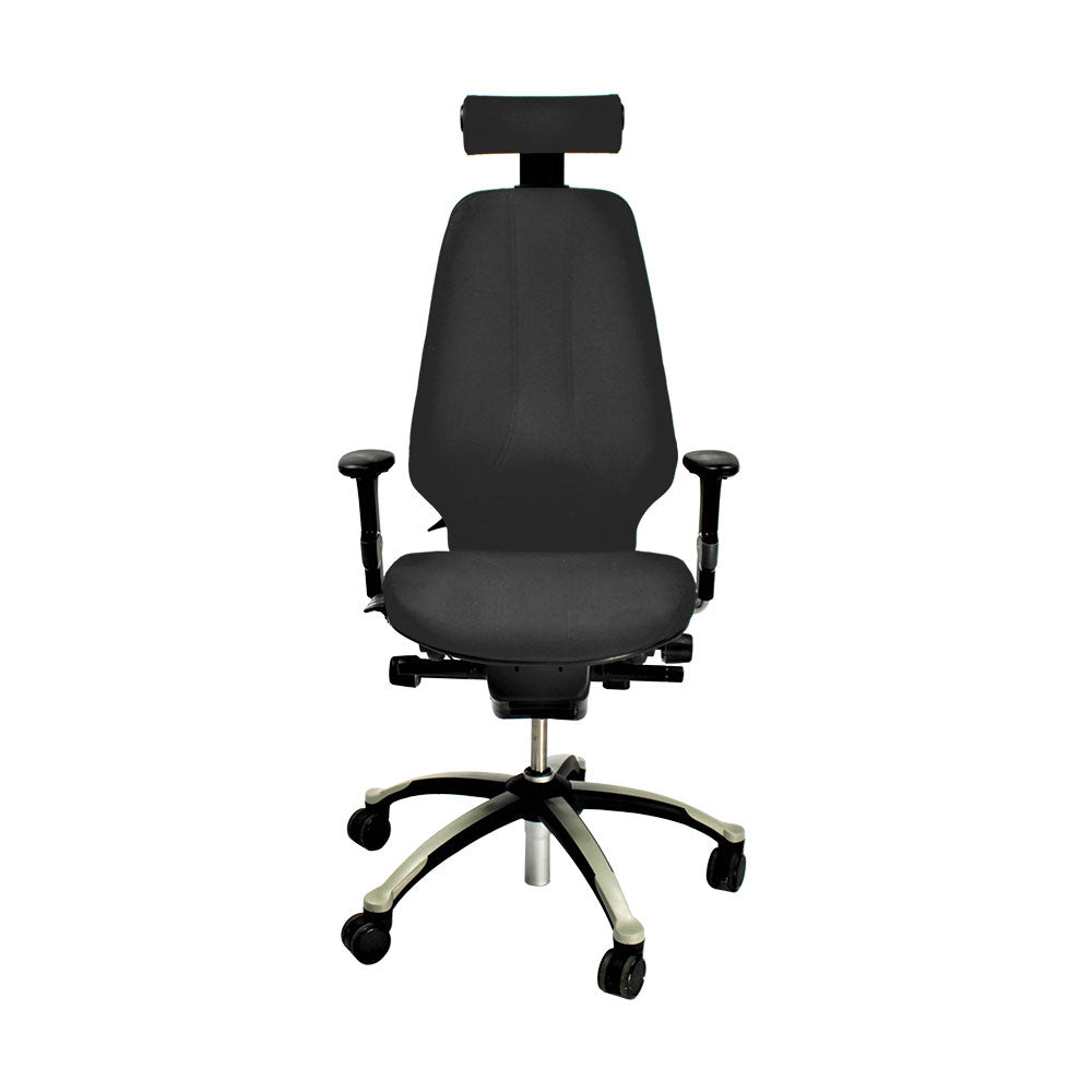 RH Logic: sedia da ufficio 400 con schienale alto e poggiatesta - Tessuto grigio - Ristrutturata