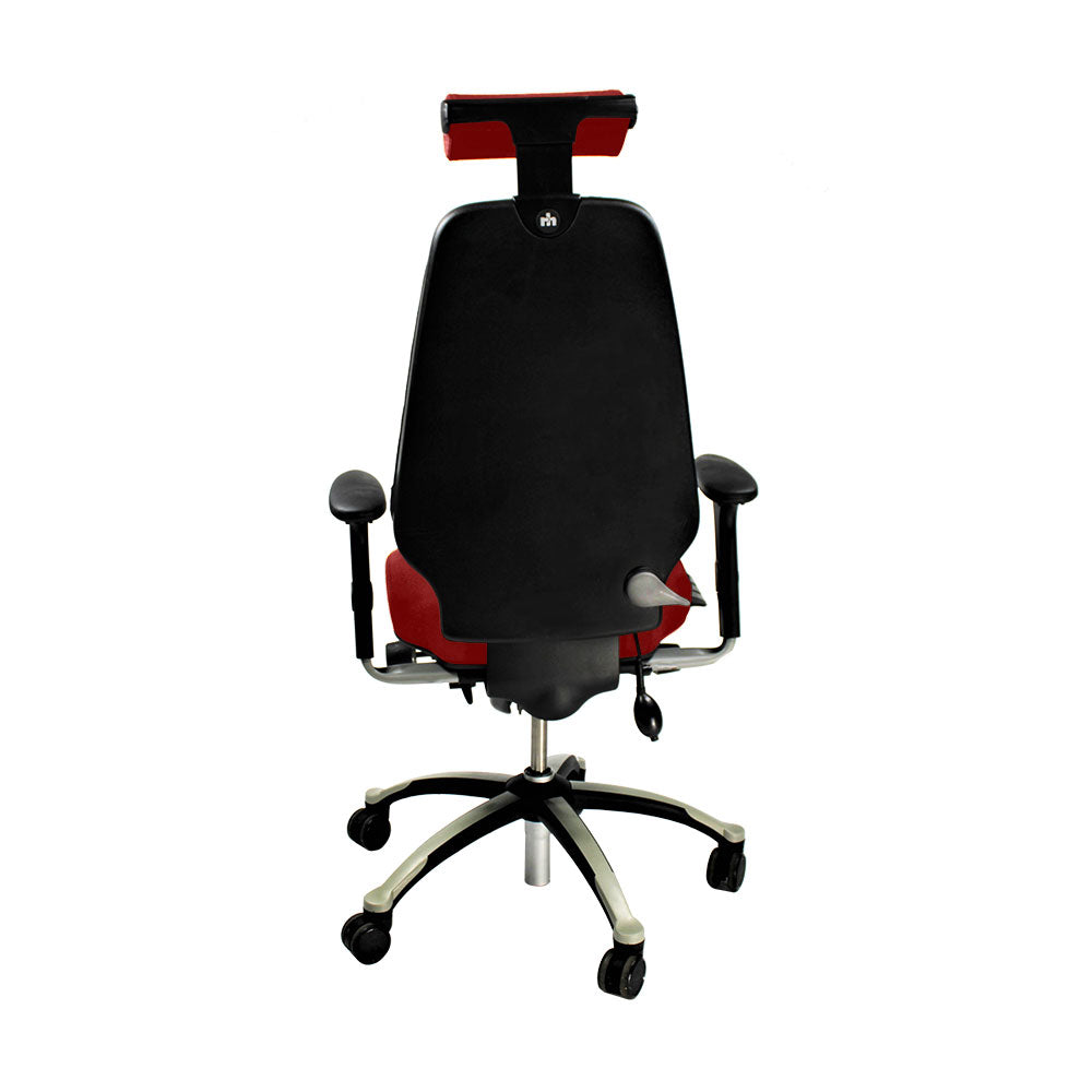 RH Logic: sedia da ufficio 400 con schienale alto e poggiatesta - Tessuto rosso - Ristrutturata