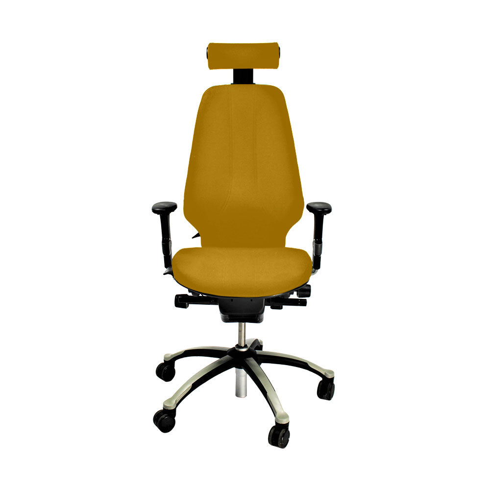 RH Logic: sedia da ufficio 400 con schienale alto e poggiatesta - Tessuto giallo - Ristrutturata