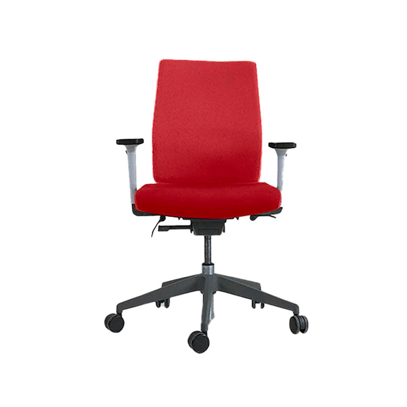 Senator: Free Flex Task Chair in Red Fabric with Arms - Refurbished