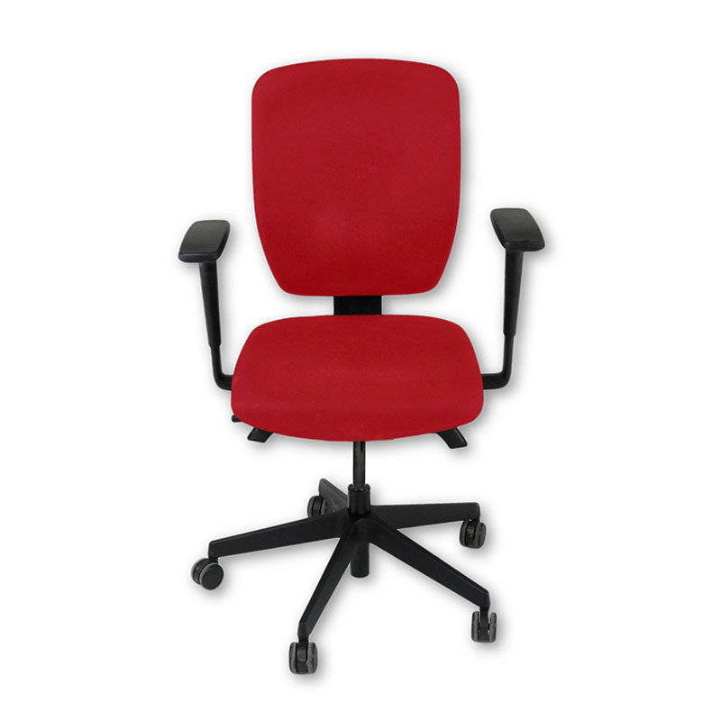 Senatore: sedia operativa Dash completamente regolabile in tessuto rosso - rinnovata