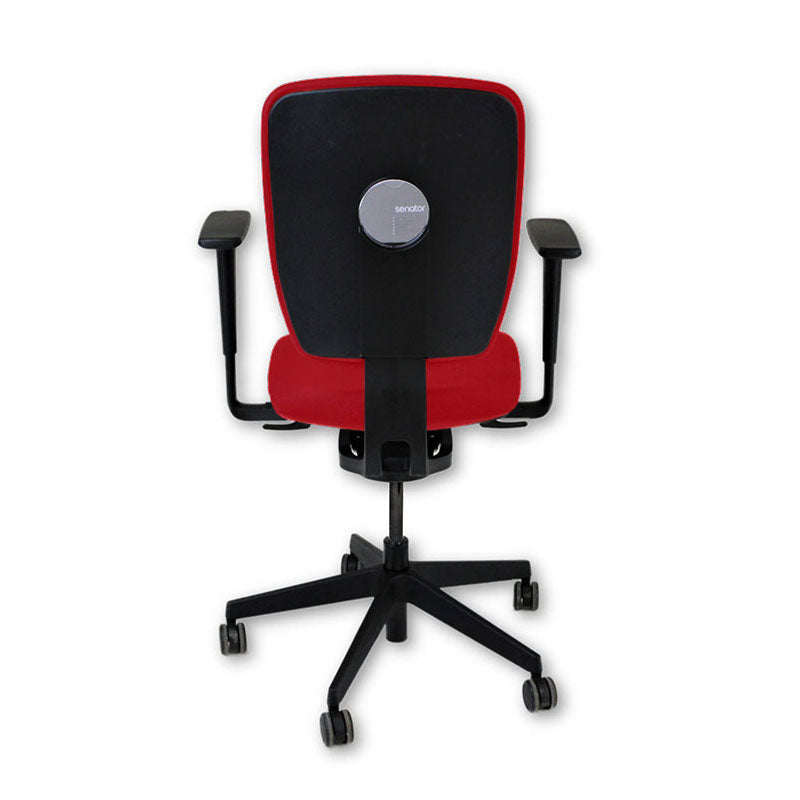 Senatore: sedia operativa Dash completamente regolabile in tessuto rosso - rinnovata