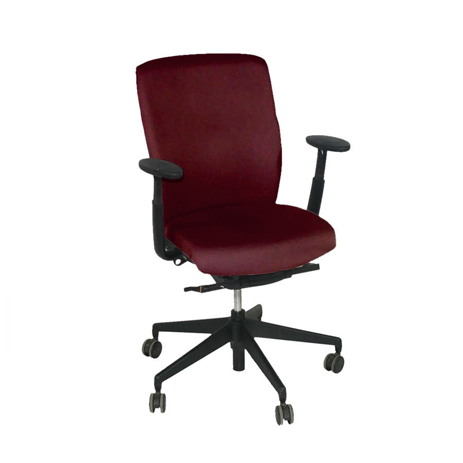 Senator: Enigma S21 Office Chair with Black Frame in Burgundy Leather - Refurbished