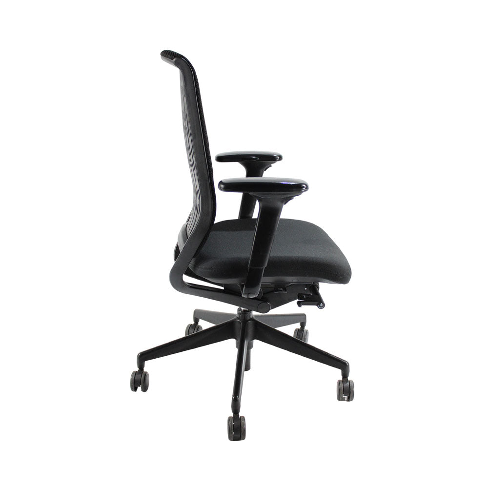 Senator: Evolve High Back Chair with Mesh Back in Black Fabric - Refurbished