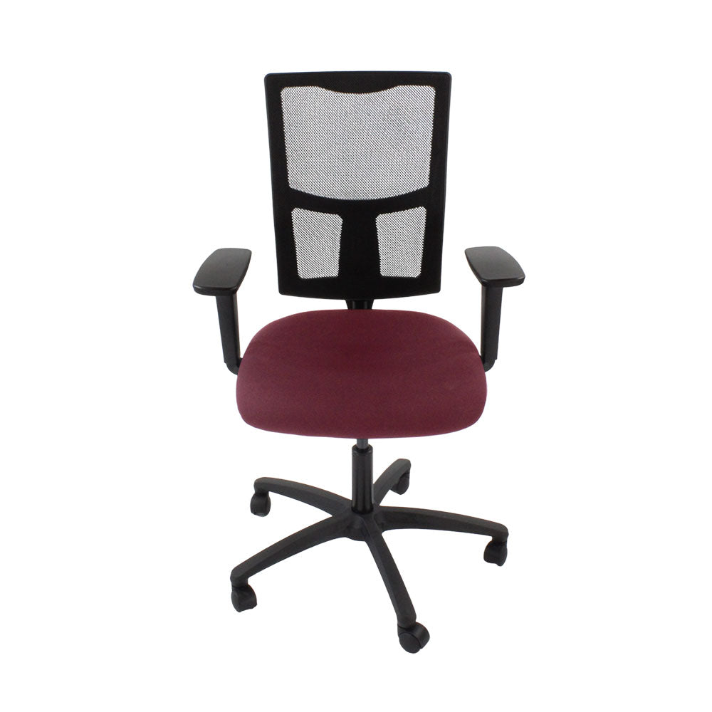 TOC: Ergo 2 Task Chair in Burgundy Leather - Refurbished