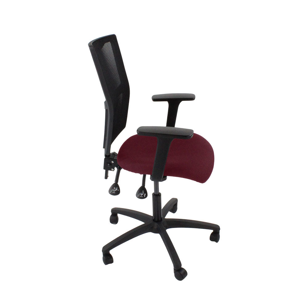 TOC: Ergo 2 Task Chair in Burgundy Leather - Refurbished