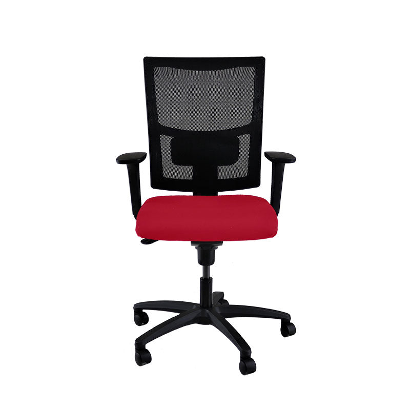 The Office Crowd: Ergo Task Chair in Red Fabric - Refurbished