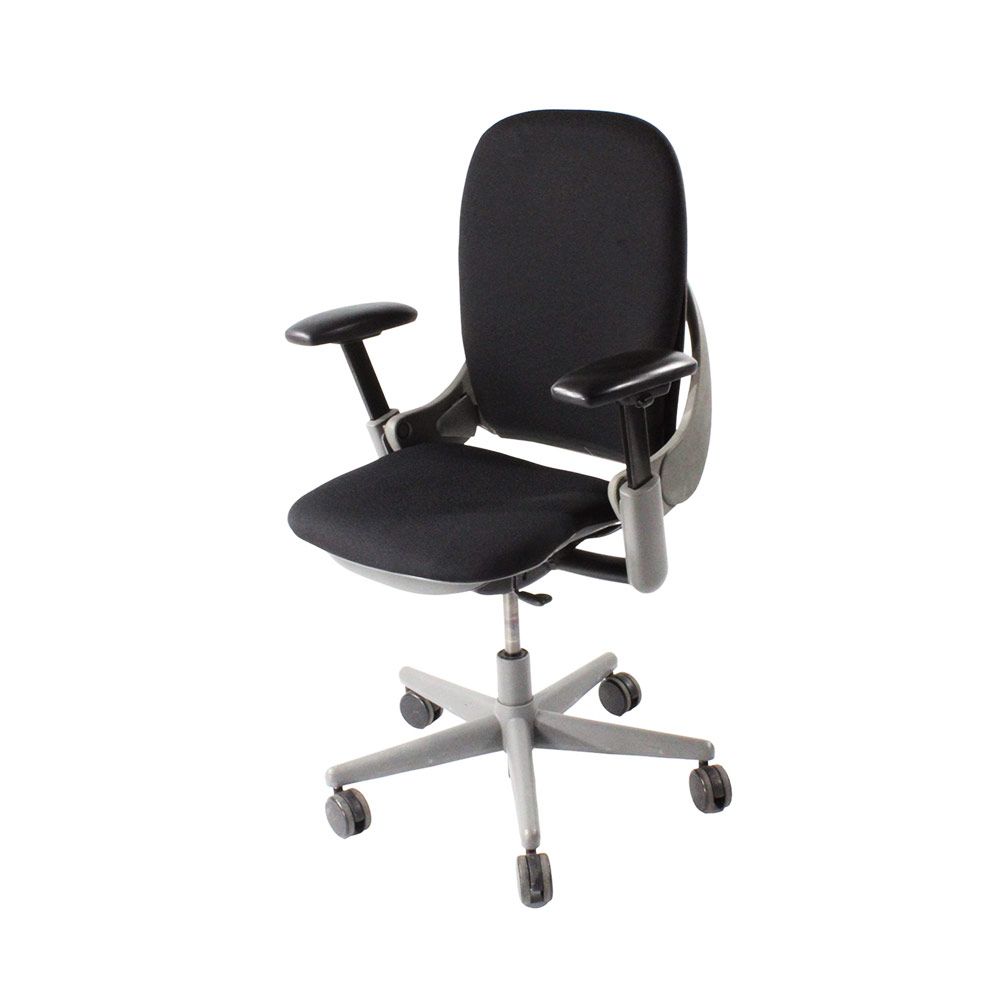 Steelcase: sedia da ufficio Leap V1 - struttura grigia/tessuto nero - rinnovata