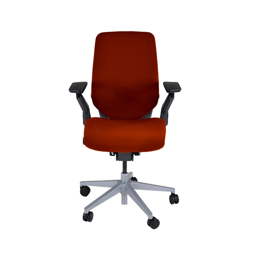 Steelcase: sedia da ufficio ergonomica Gesture - pelle marrone chiaro - rinnovata